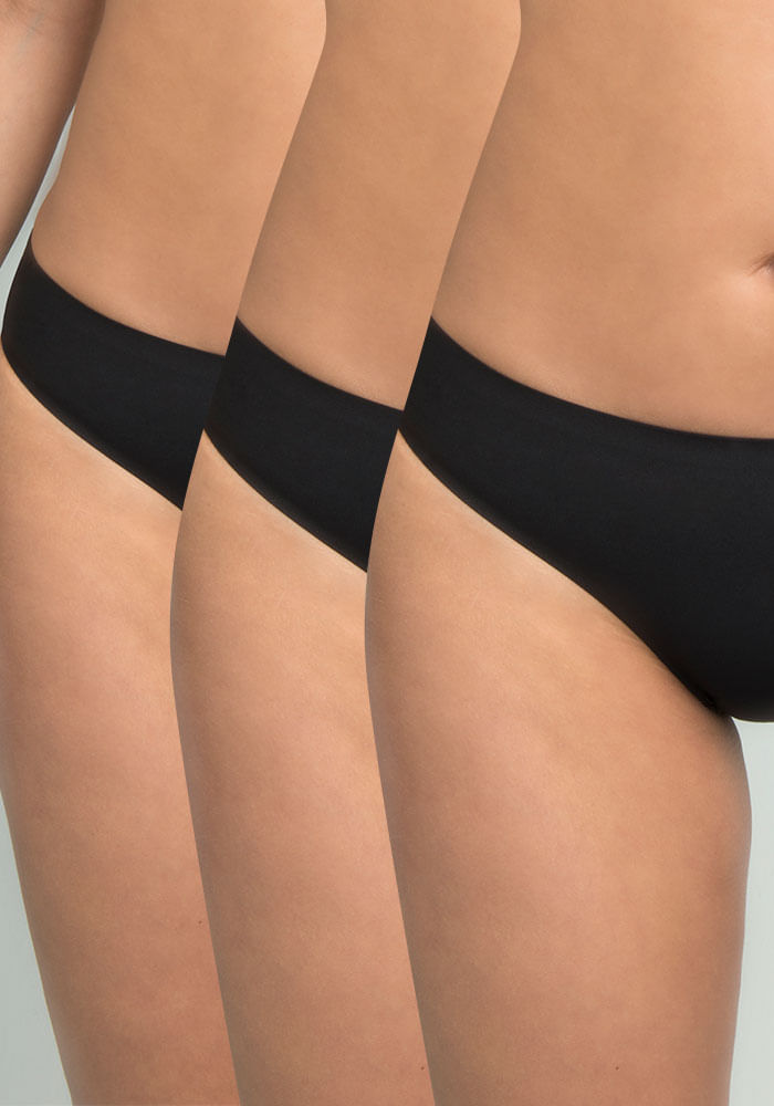 Pack 3 Bikini Microfibra Ultra Suave Black