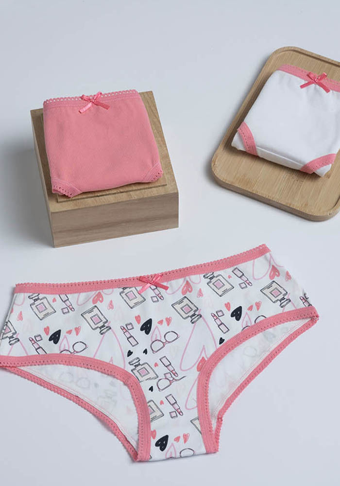 Pack 3 Pantaleta Junior Estuche Ziploc Rosado