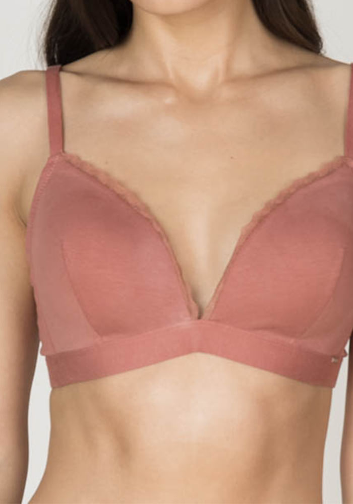 Sostén Copa Soft Algodón Elasticado Terracota